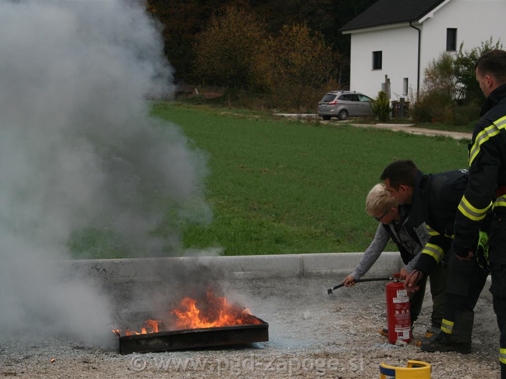 Prikaz gašenja in pregled gasilnih aparatov - PGD zapoge